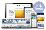 Darstellung der Neuen Osnabrücker Zeitung als Printausgabe sowie digital auf Desktop, Tablet und Smartphone mit Titelseite und Artikeln. 