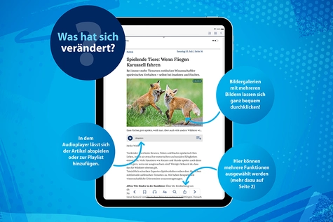 Tablet mit Artikelansicht