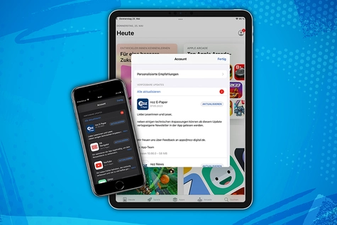 Tablet mit der E-Paper App im App-Store