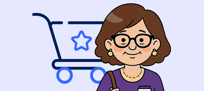 Icon eines Einkaufswagens und Susi